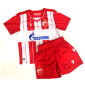 Macron kids kit red-white jersey and shorts 1920