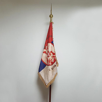 Pukovska zastava Vojske Kraljevine Srbije sa lentom-3
