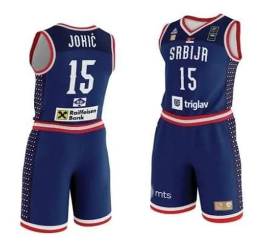 Peak dres košarkaške reprezentacije Srbije 2023  sa štampom - plavi