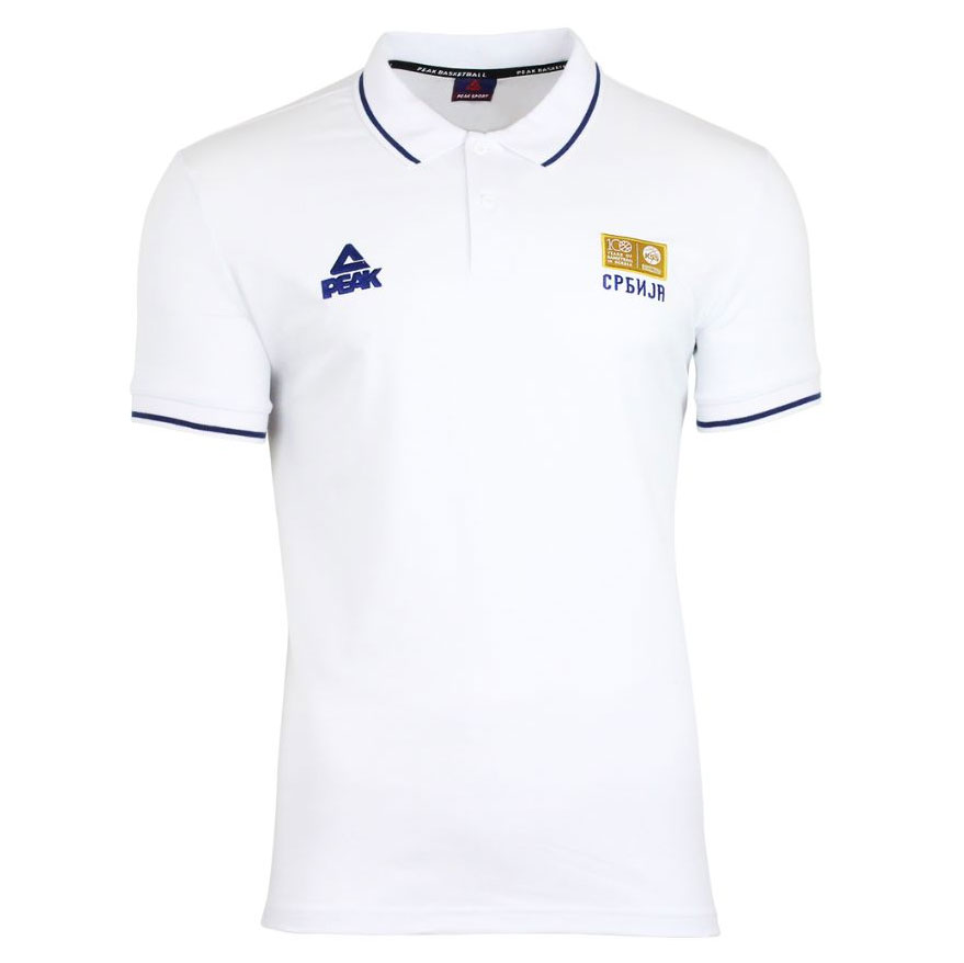 Peak Serbia national basketball team polo shirt 2023 - white
