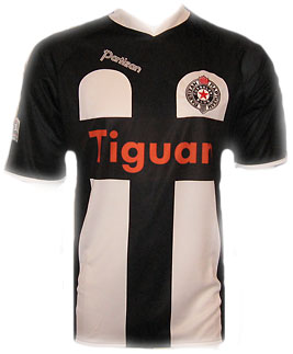 Replica of new Partizan jersey for 2007/08 season - with name and number