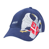 Serbia cap with embroided eagle - navy