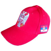 Serbian emblem cap - red