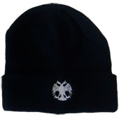 Black winter cap Serbia - double