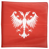 Red mesh flag Nemanjic coat of arms 100 cm x 100 cm