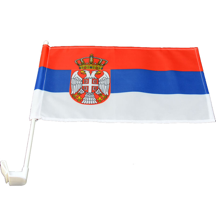 Zastava Srbije za auto sa nosačem