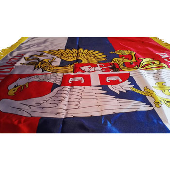 Satenska zastava Srbija-Rusija 120 cm x 80 cm - dupla sa resama-2