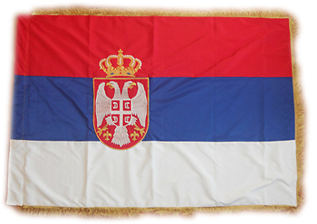 Vezena zastava Srbije 150 x 100 cm sa novim grbom
