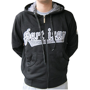 Crni zip duks sa kapuljačom FK Partizan 4046