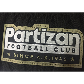 Black winter cap with pom-pom FC Partizan 4508-1