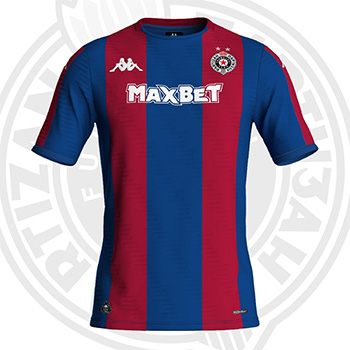 Kappa kids burgundy & blue jersey FC Partizan 2025/26 Kappa kids burgundy & blue jersey FC Partizan 2025/26