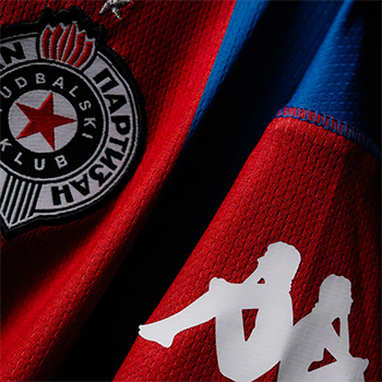 Kappa kids burgundy & blue jersey FC Partizan 2025/26-3 Kappa kids burgundy & blue jersey FC Partizan 2025/26-3