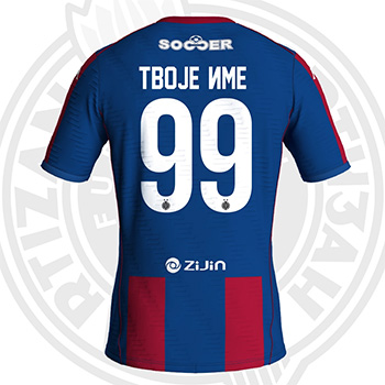 Kappa kids burgundy & blue jersey FC Partizan 2025/26 with print-1 Kappa kids burgundy & blue jersey FC Partizan 2025/26 with print-1