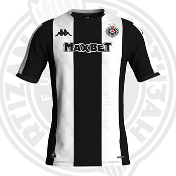 Kappa kids black & white jersey FC Partizan 2025/26 with print-2