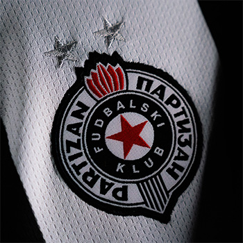 Kappa kids black & white jersey FC Partizan 2025/26 with print-5