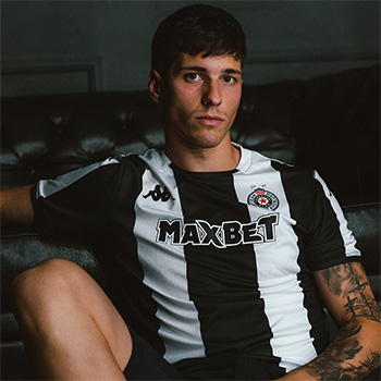 Kappa black & white jersey FC Partizan 2025/26 with print-7 Kappa black & white jersey FC Partizan 2025/26 with print-7