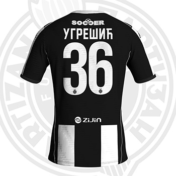 Kappa kids black & white jersey FC Partizan 2025/26 with print-1