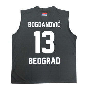Crni dečiji komplet Bogdanović (replika dresa sa štampom + šorc) KK Partizan Crni dečiji komplet Bogdanović (replika dresa sa štampom + šorc) KK Partizan