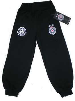 Donji deo dečije trenerke FK Partizan (2-6) - crna Donji deo dečije trenerke FK Partizan (2-6) - crna