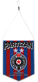 Zastavica za auto FK Partizan teget - bordo
