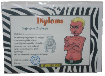 Diploma najvećem Grobaru Diploma najvećem Grobaru